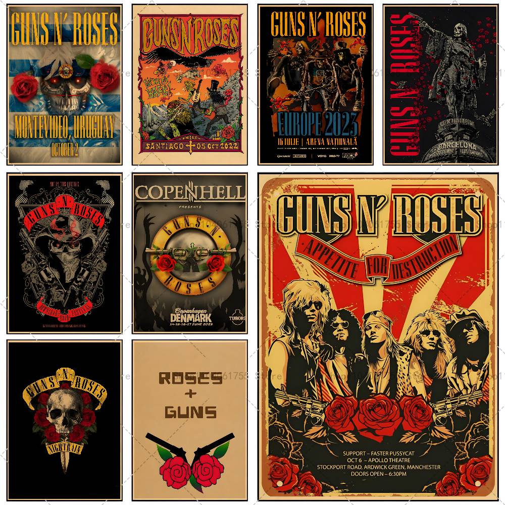 Musical Instrument Poster - 록 밴드 G-Guns n R-Roses 포스터