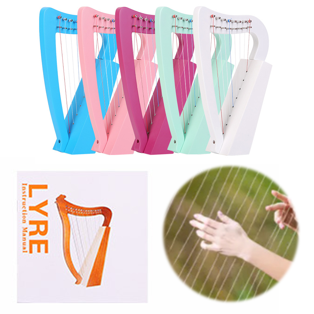 Musical Instrument Lyre - 8줄 리어 하프 솔리드 우드 미니
