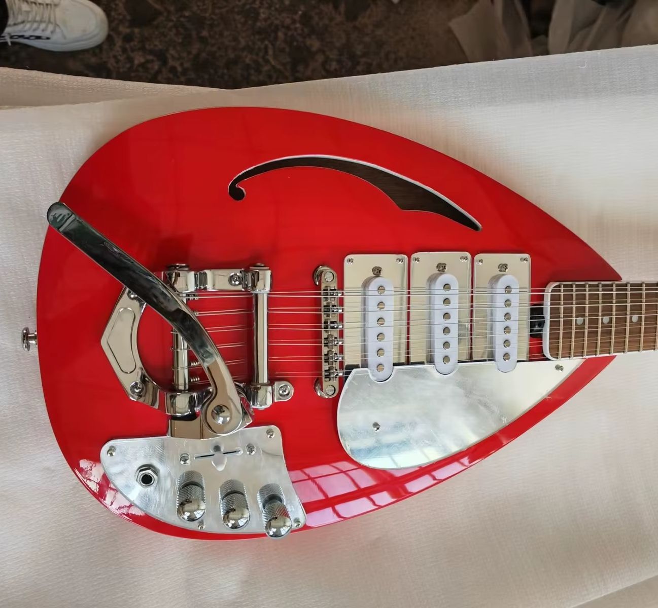 Dobro Resonator Guitar - 12줄 빈티지 스타일 일렉트릭 기타 티어드롭