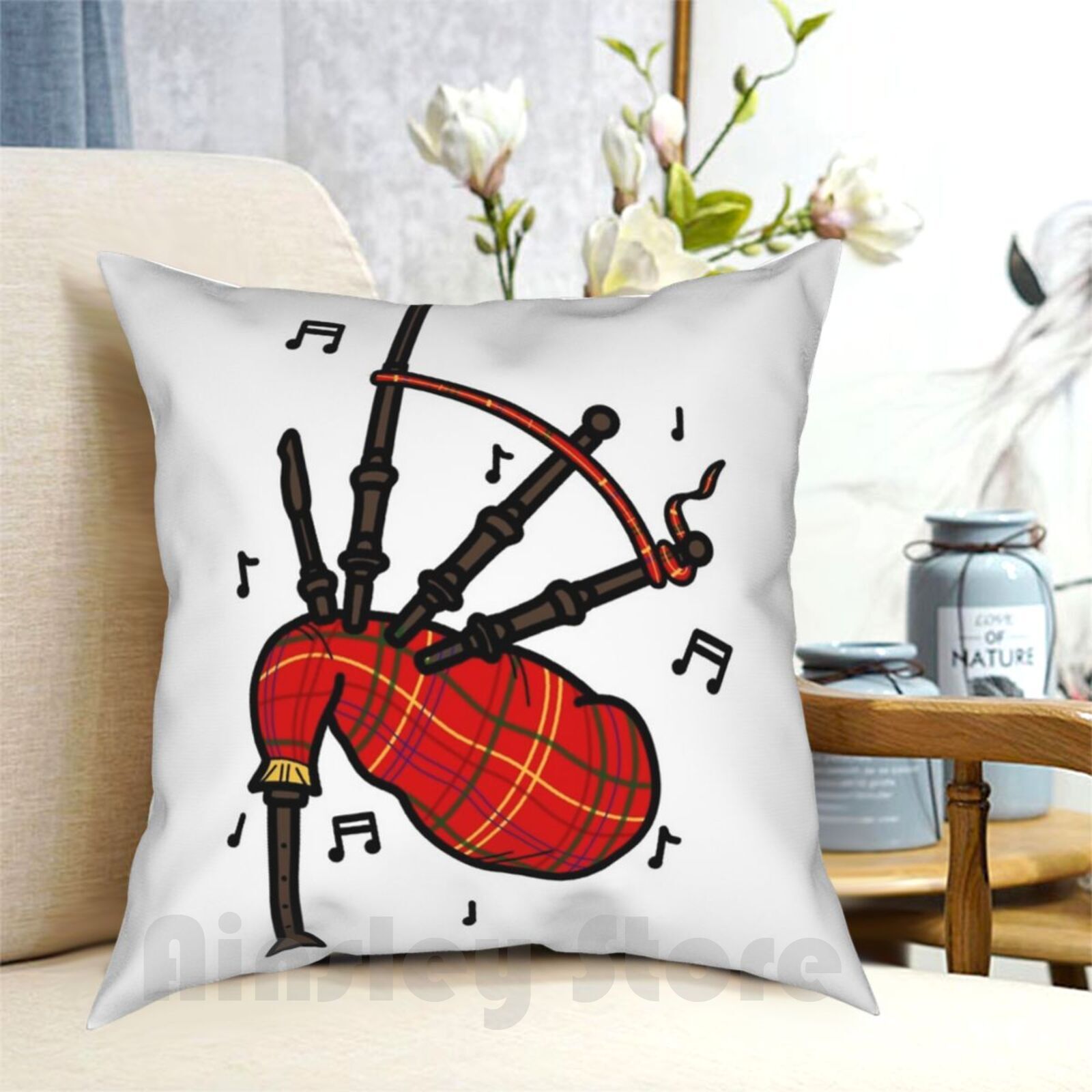 Musical Instrument Of Scotland - 백파이프 베개 커버 프린트 홈 소프트