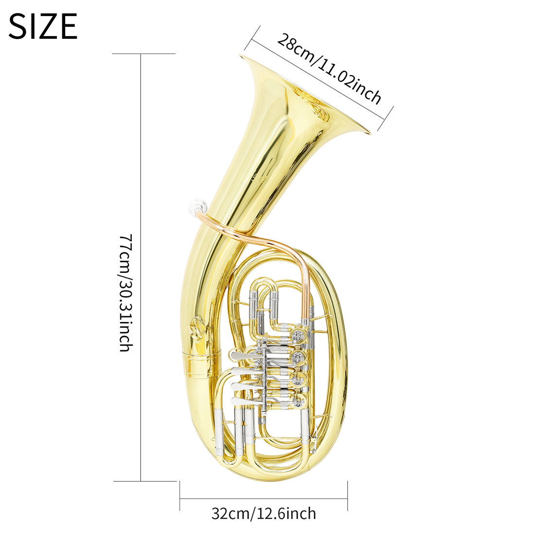슬레이드 유포늄 4개 플랫 키 금관 바디 유포늄 전문가 - Musical Instrument Euphonium 리뷰 및 가격