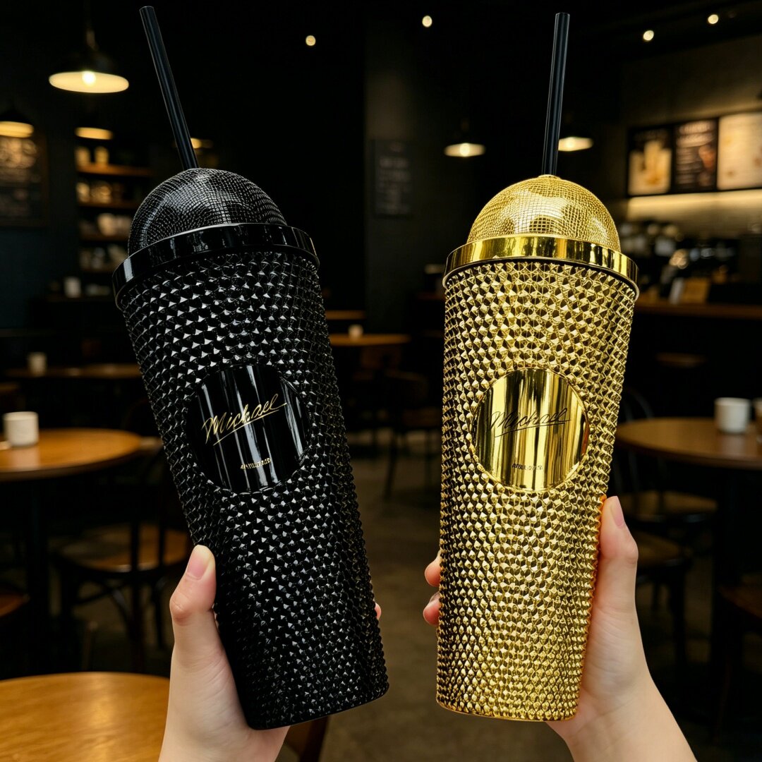 핫 마이클 라인 스톤 텀블러 크리에이티브 빨대 블링 드 - Musical Instrument Jazz 리뷰 및 가격