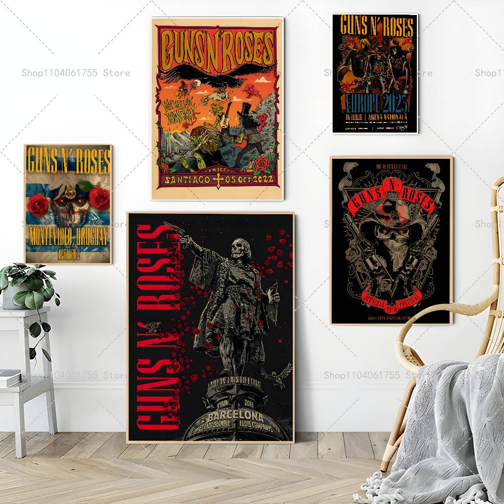 록 밴드 G-Guns n R-Roses 포스터 자체 접 - Musical Instrument Poster 리뷰 및 가격