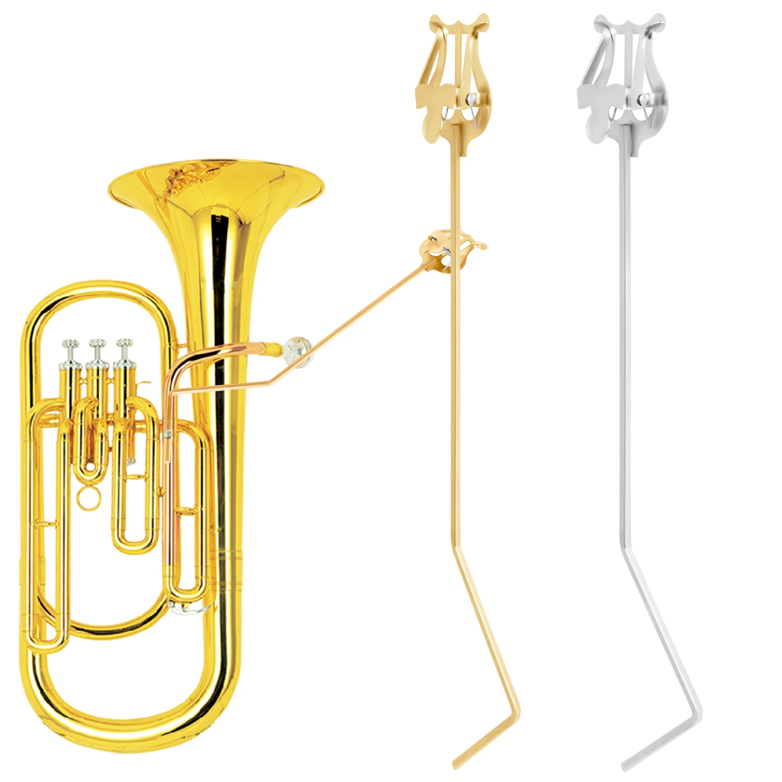 음악 스탠드 스탠딩 키 튜바 테너 혼 휴대용 금속 음악 - Musical Instrument Euphonium 리뷰 및 가격