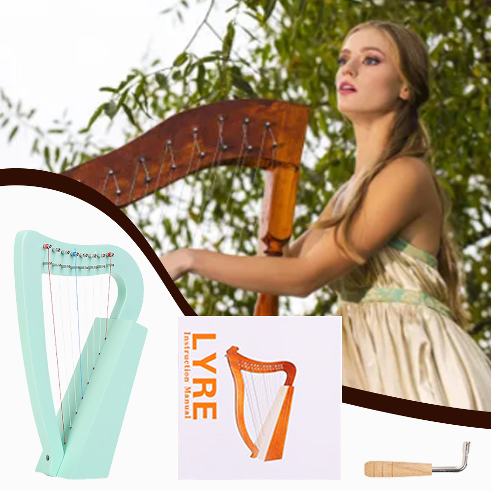 8줄 리어 하프 솔리드 우드 미니 하프(튜닝 렌치 포함 - Musical Instrument Lyre 리뷰 및 가격