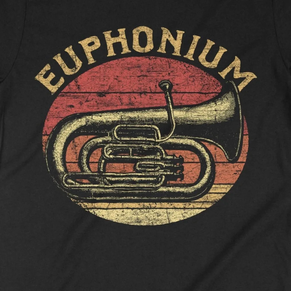 재미있는 빈티지 남성 티셔츠, 음악 재생 티 슬리브 상 - Musical Instrument Euphonium 리뷰 및 가격