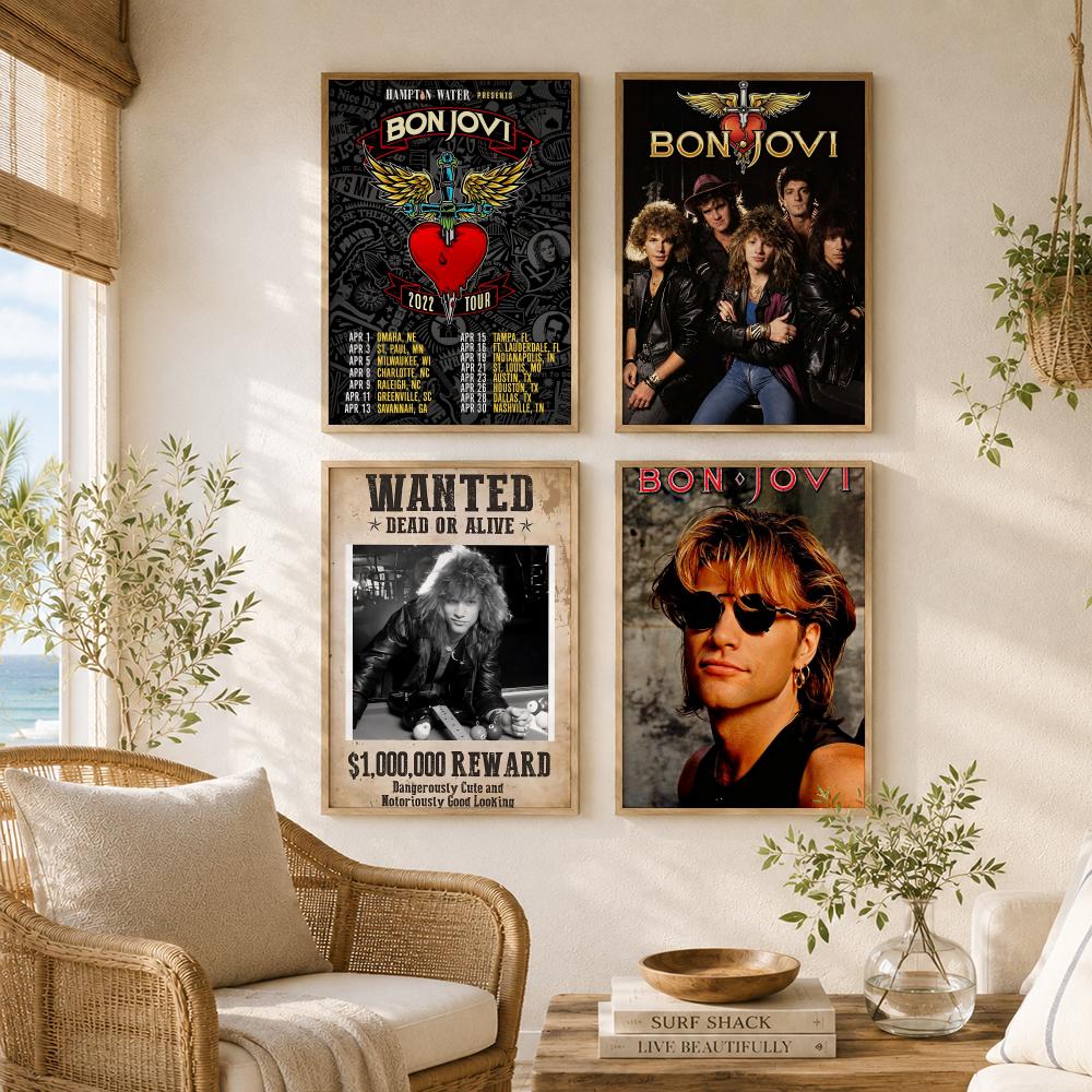록 밴드 B-Bon Jovi 포스터 다용도 HD 방수  - Musical Instrument Poster 리뷰 및 가격