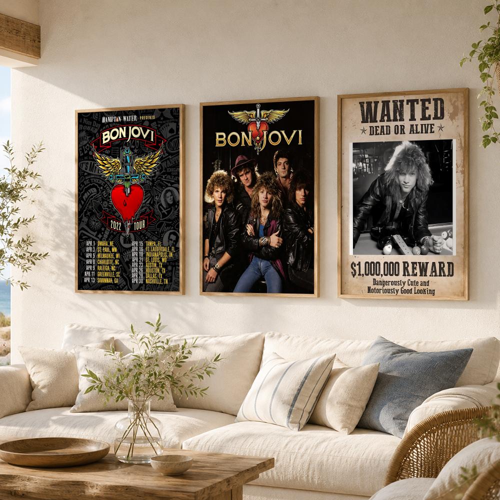 록 밴드 B-Bon Jovi 포스터 다용도 HD 방수  - Musical Instrument Poster 리뷰 및 가격
