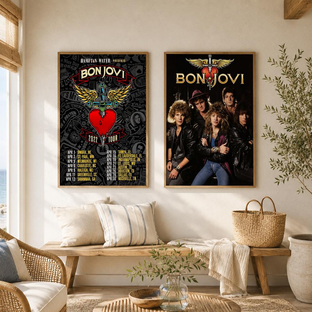 록 밴드 B-Bon Jovi 포스터 다용도 HD 방수  - Musical Instrument Poster 리뷰 및 가격