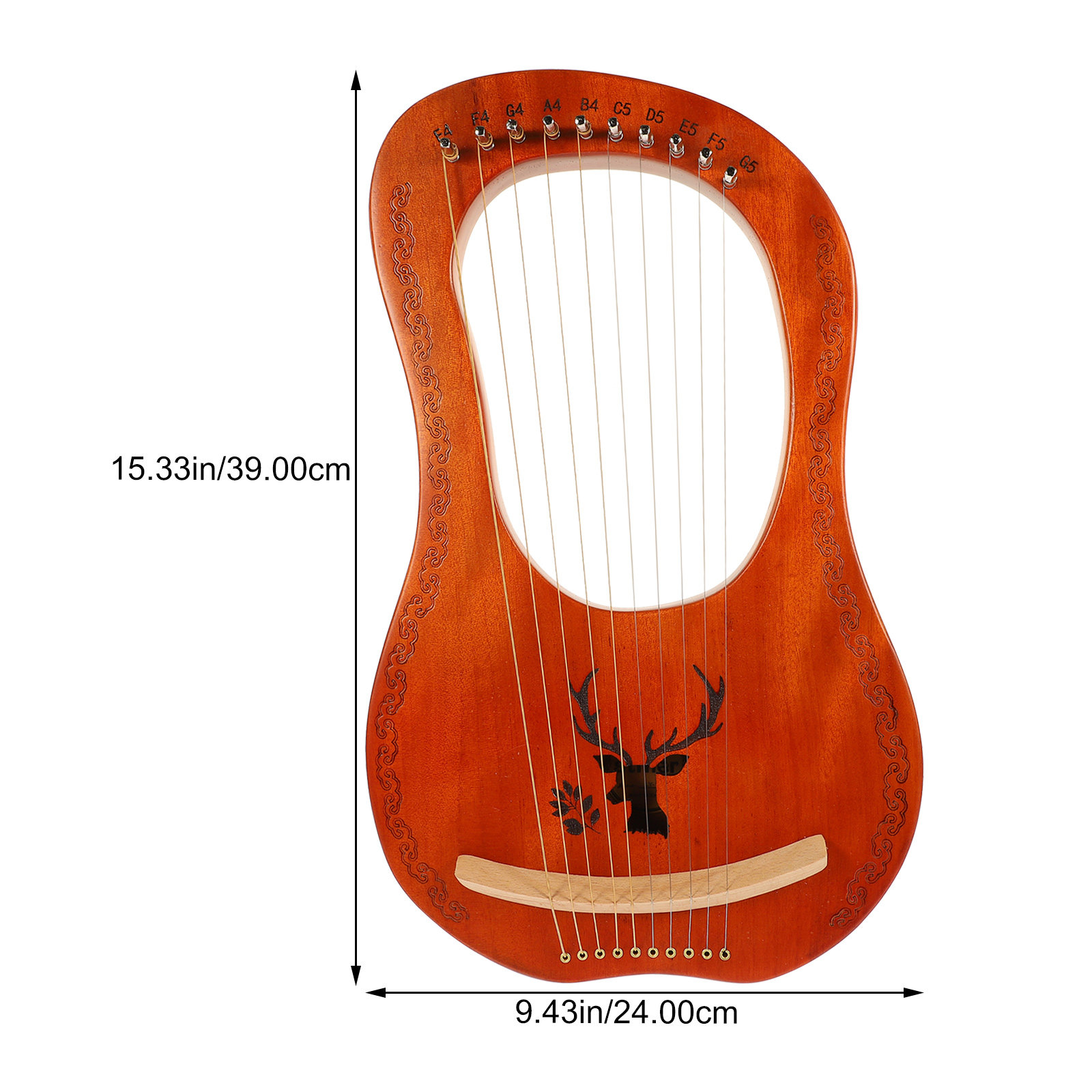 1 세트 10 현 리어 하프 나무로 만든 섬세한 악기  - Musical Instrument Lyre 리뷰 및 가격