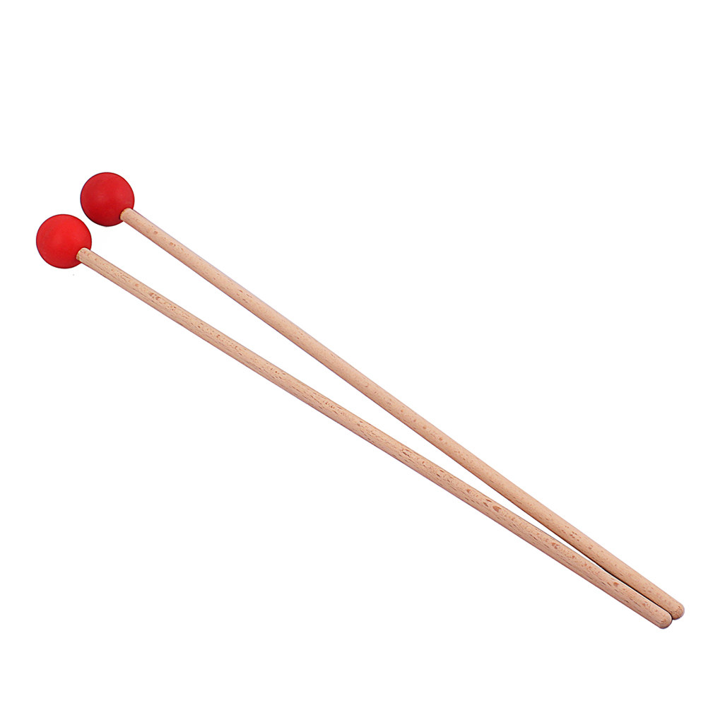 1 쌍의 대형 드럼 말렛 나무 손잡이 고무 헤드 글로켄 - Musical Instrument Mallet 리뷰 및 가격